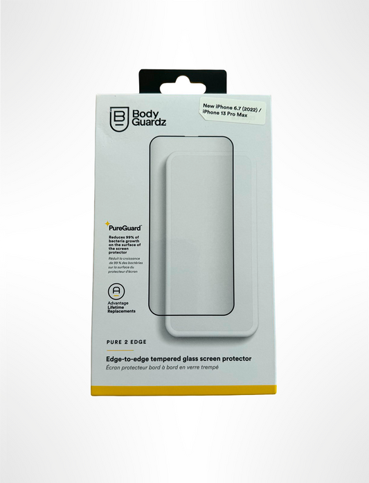 BodyGuardz Pure 2 Tempered Glass Screen Protector – iPhone 13 Pro Max / iPhone 14 Plus (6.7")