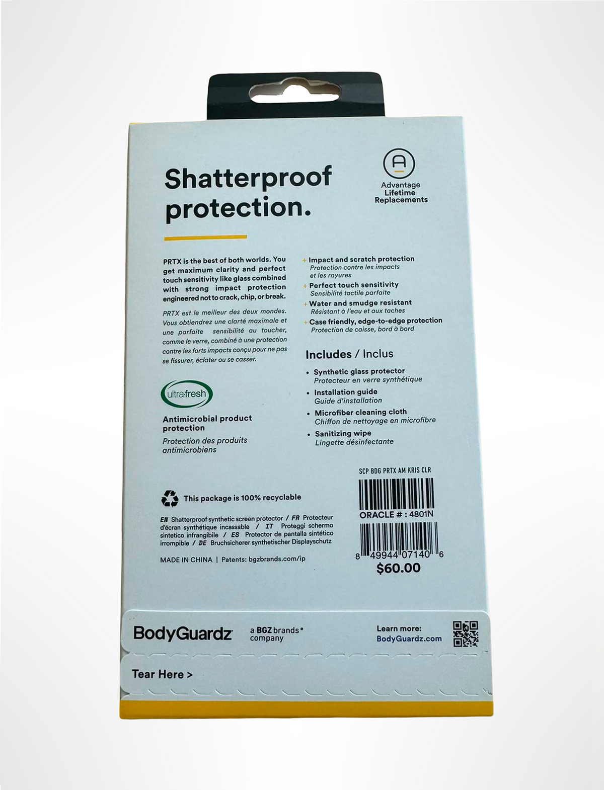 BodyGuardz PRTX Synthetic Glass Screen Protector – iPhone 12 Pro Max (6.7")
