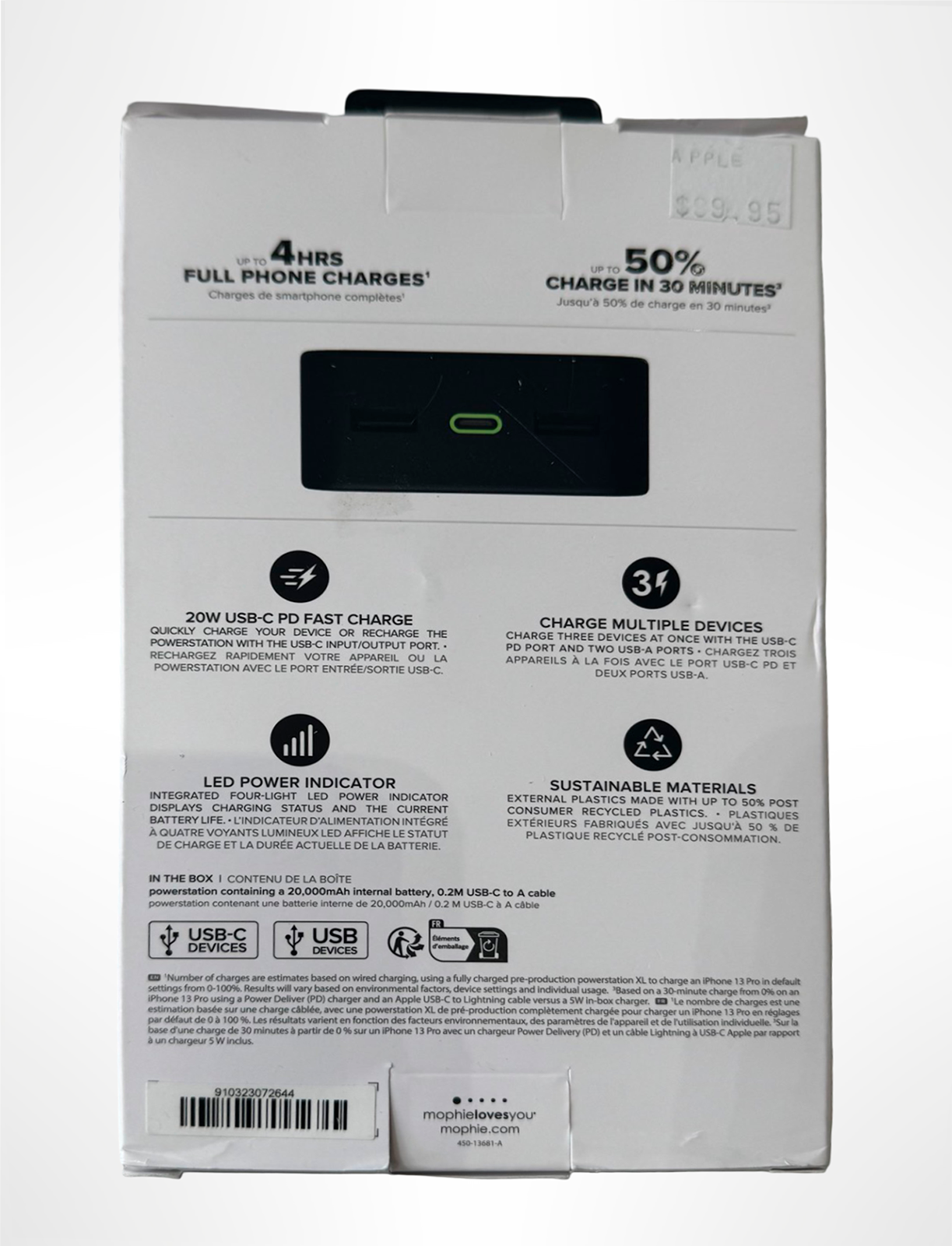 MOPHIE Powerstation XL 20W 20000mAh Portable Battery – Fast Charging Power Bank